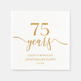 Elegante Champagne 75ste bruiloft Jubileum Servet