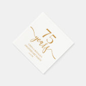 Elegante Champagne 75ste bruiloft Jubileum Servet (Hoek)