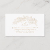 Elegante Champagne Barok Bruiloft Website Informatiekaartje (Voorkant)