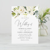 Elegante Champagne Bloemen Huwelijk Kaart (Staand voorkant)