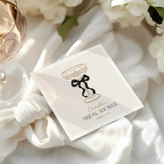 Elegante Champagne Bruidsbrunch Servetten