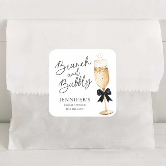 Elegante Champagne Bruidsfeest Sticker