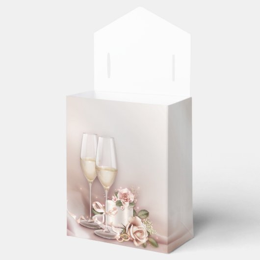 Elegante Champagne bruiloft Bedankdoosjes (Geopend)