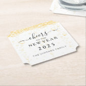 Elegante champagne bubbels oudejaarsavond kartonnen onderzetters (Gekanteld)