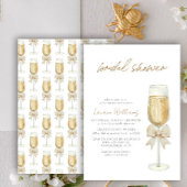 Elegante Champagne Chic Bow Script Vrijgezellenfee Kaart