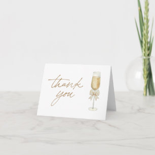 Elegante Champagne Chic Strikte Dankkaart Bedankkaart