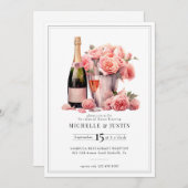 Elegante champagne | Chique Rozen | repetitie Kaart (Voorkant / Achterkant)