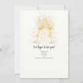 Elegante Champagne Dubbele Viering Gezamenlijke Pa Kaart (Achterkant)