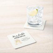 Elegante Champagne Dubbele Viering Gezamenlijke Pa Kartonnen Onderzetters (Insitu)