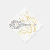 Elegante Champagne Flesje Papier Servet (Hoek)