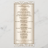 Elegante Champagne Fleur de Lis WEdding Programmakaart (Achterkant)