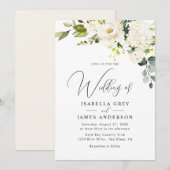 Elegante Champagne Floral Wedding Kaart (Voorkant / Achterkant)