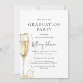 Elegante champagne foto afstudeerfeest kaart (Voorkant)