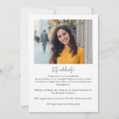 Elegante champagne foto afstudeerfeest kaart (Achterkant)