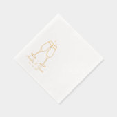 Elegante Champagne glas Cocktail Wedding Folie Servetten (Rechts)