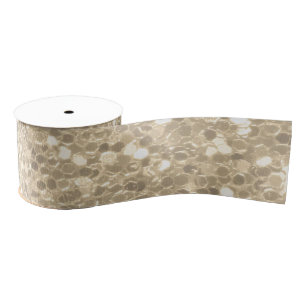 Elegante Champagne Glitter Sparkle Sequin Grosgrain Lint