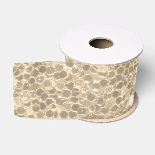 Elegante Champagne Glitter Sparkle Sequin Grosgrain Lint (Spoel)
