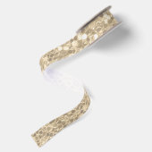 Elegante Champagne Glitter Sparkle Sequin Satijnen Lint (Achterkant)