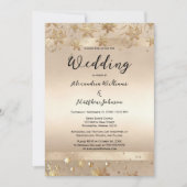 Elegante Champagne Golden Snowflakes Luxe bruiloft Kaart (Voorkant)