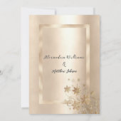 Elegante Champagne Golden Snowflakes Luxe bruiloft Kaart (Achterkant)