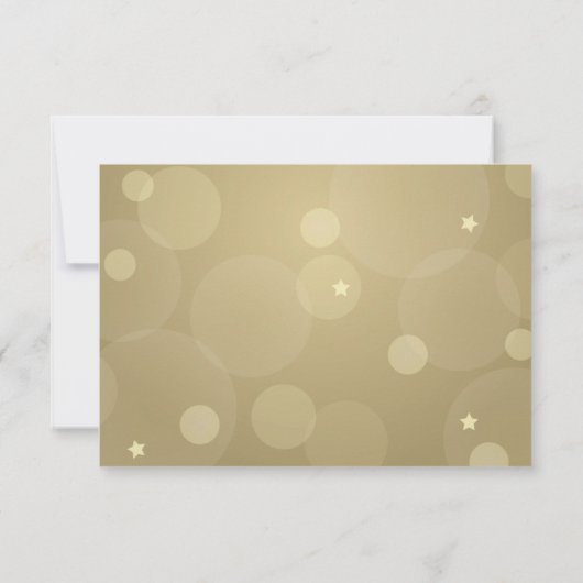 Elegante champagne goud en zwart RSVP kaartje (Achterkant)