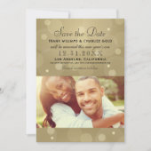 Elegante Champagne Goud Zwart Bruiloft Foto Save The Date (Voorkant)