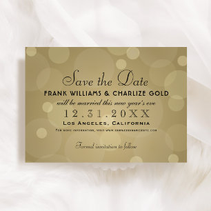 Elegante champagne gouden en zwarte bruiloft save the date