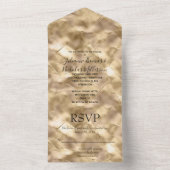 Elegante Champagne Gouden Glam All In One Uitnodiging (Binnen)