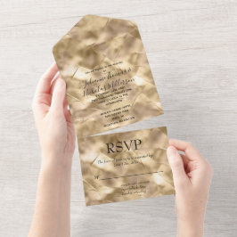  Elegante Champagne Gouden Glam All In One Uitnodiging