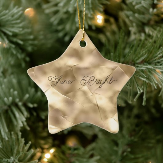  Elegante Champagne Gouden Glam Keramisch Ornament (Boom)