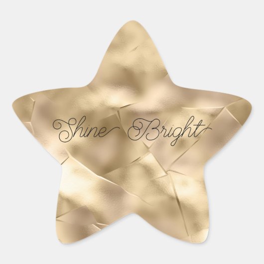  Elegante Champagne Gouden Glam Ster Sticker (Voorkant)