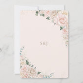 Elegante Champagne Ivoor Blush Bloemen Bruiloft Kaart (Achterkant)