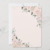 Elegante Champagne Ivoor Roze Bloemrozen Bruiloft Kaart (Achterkant)