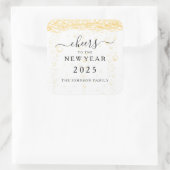 Elegante champagne juicht oudejaarsavond 2025 vierkante sticker (Tas)