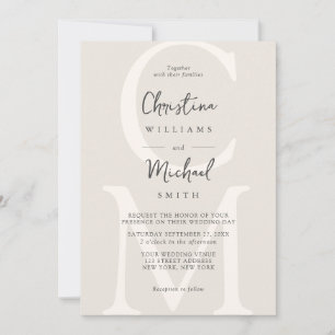 Elegante champagne minimale chique bruiloft kaart