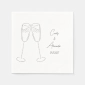 Elegante Champagne Naam Bruiloft Verlovingsfeest Servet (Voorkant)