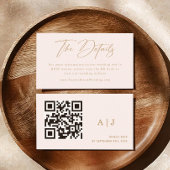 Elegante Champagne Neutrale bruiloft Details Informatiekaartje