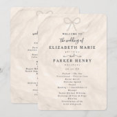 Elegante Champagne Parel Boog Trouwceremonie Programmakaart (Voorkant / Achterkant)