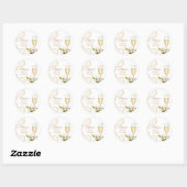 Elegante Champagne Parels & Prosecco Bruidsmeisjel Ronde Sticker (Vel)