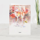 Elegante Champagne & Roos Verloving Aankondiging (Achterkant)