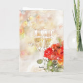 Elegante Champagne & Roos Verloving Aankondiging (Achterkant)