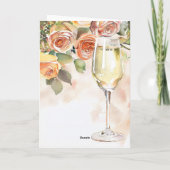 Elegante Champagne & Roos Verloving Aankondiging (Achterkant)