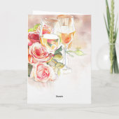 Elegante Champagne & Roos Verloving Aankondiging (Achterkant)