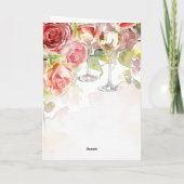 Elegante Champagne & Roos Verloving Aankondiging (Achterkant)