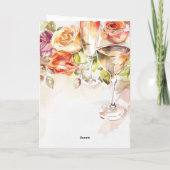 Elegante Champagne & Roos Verloving Aankondiging (Achterkant)