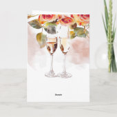 Elegante Champagne & Roos Verloving Aankondiging (Achterkant)