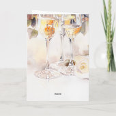 Elegante Champagne & Roos Verloving Aankondiging (Achterkant)