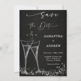 Elegante Champagne Save the Date Huwelijk Kaart