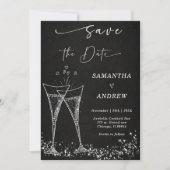 Elegante Champagne Save the Date Wedding Kaart (Voorkant)