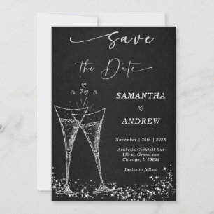 Elegante Champagne Save the Date Wedding Kaart